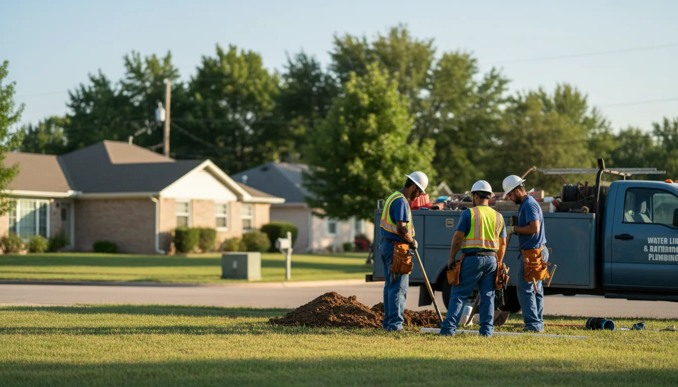 Residential water line and bathroom plumbing service in Vincennes, IN